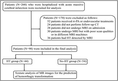 Predictive value of magnetic resonance imaging-based texture analysis for hemorrhage transformation in large cerebral infarction